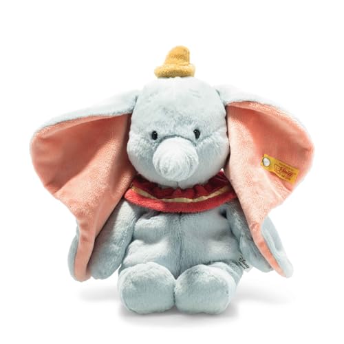 Steiff Disney Soft Cuddly Friends Dumbo 12", Premium Stuffed Animal, Light Blue Lightblue