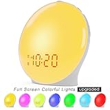 Wake Up Light Sunrise Alarm Clock for Kids, Heavy Sleepers, Bedroom, with Sunrise Simulation, Sleep Aid, Dual Alarms, FM Radio, Snooze, Nightlight, Daylight, 7 Colors, 7 Natural Sounds, Ideal for Gift