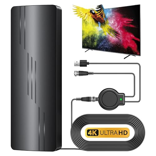 2025 Upgraded TV Antenna for Smart TV, 1800+ Miles Range Strongest for Local Channels with Amplifier Signal Booster, Waterproof Design, 33FT Coax Cable-Support 4K 1080p TV Antenna Indoor Ourdoor