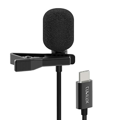 Cubilux USB C Microphone, Type C Lavalier Lapel Clip MIC Compatible with Samsung Galaxy S25/S24/S23/S22 Ultra Tab S10/S9/S8/S7 iPhone 16/15 Pro Max, iPad Pro 13/12.9/11, Pixel 9/8/7/6 Pro, 10 Feet