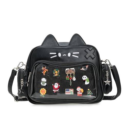 ZAROXOXS Kawaii Ita Bag Backpack Crossbody Bag Cat Shoulder Bags Multi-Purpose Pin Display with Insert