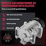 BDFHYK Air Conditioning A/C Compressor with Clutch Compatible with 2011-2020 2.4L 3.6L Dodge Grand Caravan Journey Avenger, Ram C/V, Chrysler Town & Country 200, Volkswagen Routan