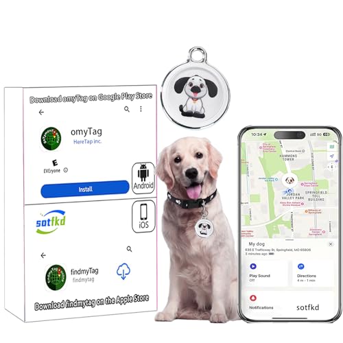 Dog Tracker-Airtag Dog Collar-Android Airtag-GPS Tracker for Dogs-Pet Tracker | Android and iOS Universal | No Charging Required | No Monthly Fee | Works with Any Collar