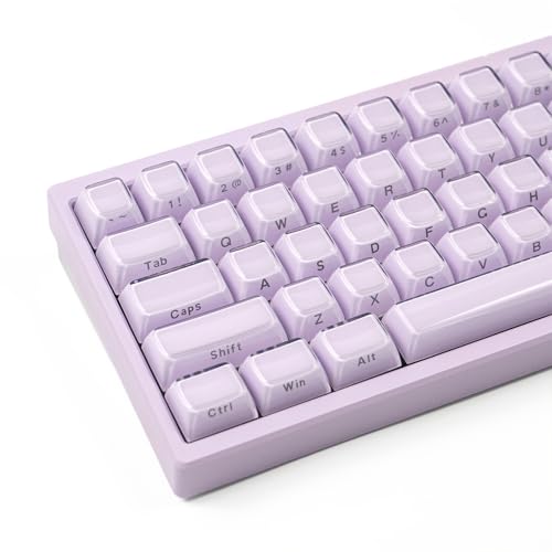 Crystal Jelly Keycaps, Purple Side Printed Keycap, Custom Translucent Keycaps 113 Keys OEM Profile Key Cap, Cute Shine Through Keyboard Caps for 61/68/84/87/98/100 Cherry MX Keyboard Mechanical