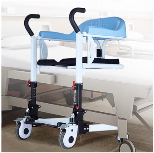 WBRSybUS Patient Lift for Home, Bedside Commodes Self-Service Patient Lift Transfer Aid W/180° Split Seat, Transport Wheelchair Moving Machine for Seniors Disabled Elderly