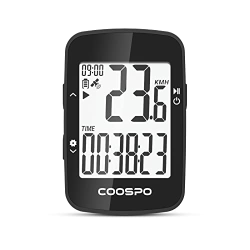 COOSPO BC26 Bike Speedmeter GPS, Wireless Bike Computer for Entry Level Rider, Bicycle Speedometer Odometer with Automatic Backlight, Waterproof and 25H Battery, Support Sync with Strava