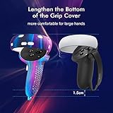 Relohas Accessories for Oculus Quest 2, VR Accessory Set for Meta Quest 2, Include Controller Grip Leather Cover, VR Shell Cover, Face Cover, The Best Gifts for Christmas and Halloween(Aurora Blue)