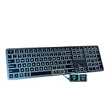 WSI12 Multi-Device Rechargeable Keyboard Bluetooth Backlit Wireless Keyboard Compatible Laptop Tablet(Russian)