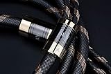 SKW A Pair Audiophile Speaker Cable,Convertible Banana Spade Gold Plated Connector,Nylon Braid,HiFi Quality Cable(8ft/2.5M,2 Cables for 2 Speakers)