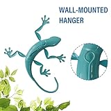 FKKsparkler Gecko Wall Decor Metal 3D Metal Lizard Wall Art Sculpture Outdoor Retro Hanging Decoration for Garden Fence Yard Patio Home Ornaments Set of 3