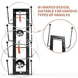 8 Layers of Adjustable Pot Lid Organizer Rack for Cabinet Door/Wall，2Pack Lid Organizer Pots and Pans Holder for Kitchen Storage with No Drilling Adhesive (Black)