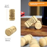 FastRack Bag of 100, #8 Premium Straight Corks for Wine Bottles - 1.73" x 0.87" (44 mm x 22 mm) - Beige, Wine Bottle Cork Stoppers, Replacement Corks for Liquor Bottles