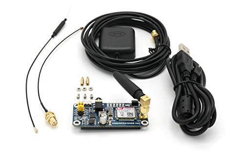 GSM GPRS GNSS Bluetooth HAT Module for Raspberry Pi, SIM868 Quad-Band GPS Tracker Expansion Board Compatible with Arduino, for SMS Call Data Transfer Navigation IoT Projects