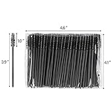 BTYMS 500 Pieces Disposable Mascara Wands Eyelash Brush Brow Brushes Applicators Lash Spoolies for Eye Lash Extension - Black