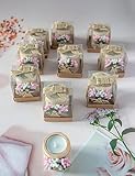 Ju's Favors Pack of 10 Wood Tealight Candle Holder,Baptism Gifts for Girl, Communion Favors for Guests, First Communion Gift, (Light-pink angel)