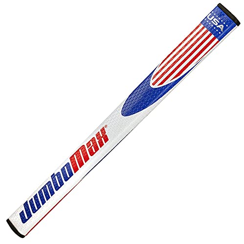 JumboMax Putter Grips JumboFlat 17 Golf Putter Grip, Oversize ArmLock Grip Profile, Red/White/Blue w/USA Flag