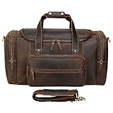 Polare 23" Full Grain Cowhide Leather Gym Duffle Weekender Overnight Travel Duffel Bag For Men 42L