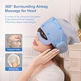 Electric Head Massager Eye Masks with 6 Air Bags | 2 Heat Modes | 4 Massage Modes | 360° Deep Relax | Pressure Relief | Removable | Voice prompts | Bluetooth-Capable | Gifts for Family and Friends