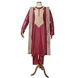 HD African Men Clothing Set Red Dashiki Embroidery Agbada Outfit Short Sleeves Top and Long Pants 4XL