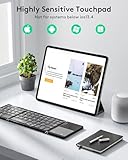 Samsers Multi-Device Foldable Bluetooth Keyboard with Touchpad, Rechargeable Dual-Mode(2.4G+BTx2) Wireless Keyboard with Holder, Portable Folding Keyboard for Android Windows iOS Mac OS - Black