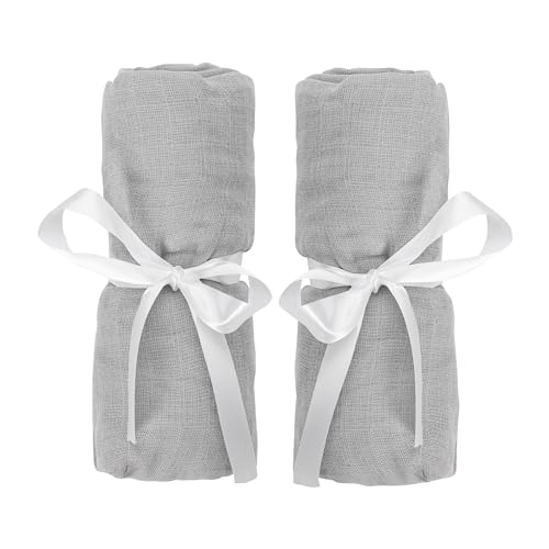 Newton Baby Fitted Sheets for Bassinet & Bedside Sleeper, Essential Bassinet (2-Pack) - Ultra-Breathable, Washable and Ultra-Soft, 100% Muslin, 19" x 35", Grey