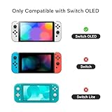 GeekShare Protective Case for Switch OLED Slim Cover Case Compatible with Switch OLED Separable Soft Silicone Protective Shell for Joy Con with 2 Thumb Grip Caps - Strawberries with Cream