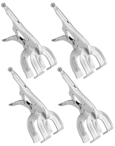 QWORK 9" Locking Pliers, 4 Pack Metal Welding Clamp, Quick-lock Release for Easy Removal