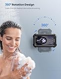 Lamicall Waterproof Shower Phone Holder - 480° Rotatable Retractable Adjustable Shower Phone Case Holder, Bathroom Wall Phone Mount Stand Water Proof Case, Shower Accessories for 4-7" Phones