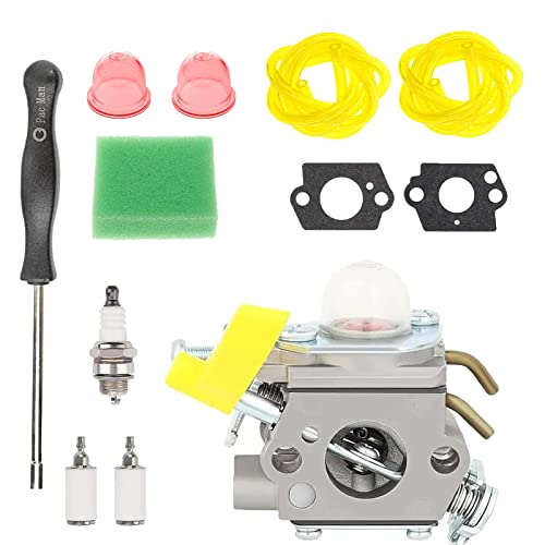Jinerdony C1U-H60 Carburetor Air Filter Kitused for Homelite Ryobi RY28100 RY28120 RY28121 RY28140 RY28141 RY28160 RY28161 25cc 26cc 30cc Trimmer Blower Weed Eater
