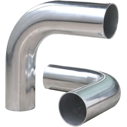 OSIDU 90 Degree Aluminum Elbow Tube 3" (76mm) OD Aluminium Pipe Intercooler Pipe Air Intake Tube And Cooling Systems, High Polishing (3" OD (76mm)-2PCS)