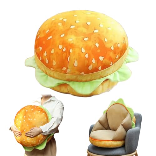GKWW Cheeseburger Plush Pillow Hamburger Stuffed Toy Giant 3D Simulation Burger Cushion Fluffy Cheeseburger Plushie Pillow Toys Gift for Room Decor Holiday Birthday