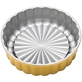 Goaste 9.5 Inch Charlotte Cake Pan, Reusable Mold Fluted Cake Pan, Nonstick Aluminium Cake Mold with Flower Shape for Cheese Cake, Chocolate Cake, Strawberry Shortcake, Brownie Tart Pie