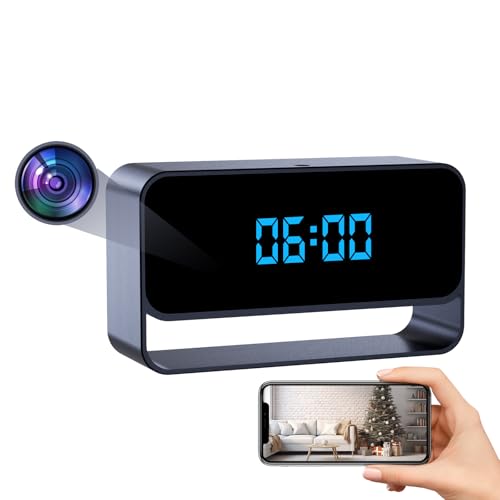 FHD 1080P Clock Camera - WiFi Wireless Camera for Indoor Home Security - Advanced Nanny Cam with Superior Night Vision
