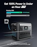 Anker SOLIX C1000 Portable Power Station, 1800W (Peak 2400W) Solar Generator, Full Charge in 58 Min, 1056wh LiFePO4 Battery for Home Backup, Power Outages, and Outdoor Camping (Optional Solar Panel)