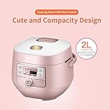 Joyoung Smart Rice Cooker JYF-20FS987M Mini Multi-use with Timer for Cooking, Soups, Stew, 2L,Pink