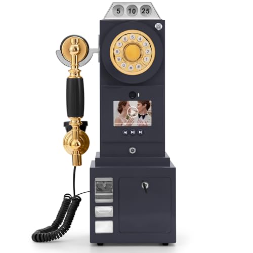 UKBW Video Audio Guest Book Wedding Phone, Record Customized Video Audio Messages, Video Audio Phone guestbook, Preserve Your Special Occasions, Ideal for a Variety of Memorable Party Occasions(Black)