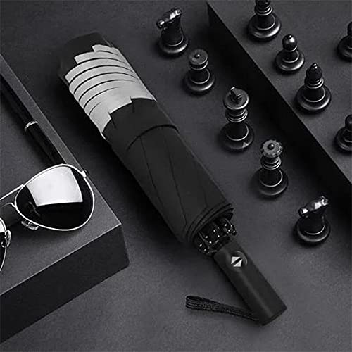 GHXAKPT New Xiaomi UV Folding Automatic Umbrella Rain Wind Resistant Trip Sun Umbrellas Portable Reverse Ecological for Car Business (Color : 12 Ribs Black)