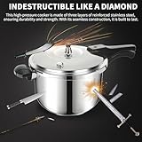 Stainless Steel Pressure Cooker 10 Quart, Induction Stove Top Pressure Cooker with Pressure Indicator Safeguard Devices, Compatible with Gas & Induction Cooker