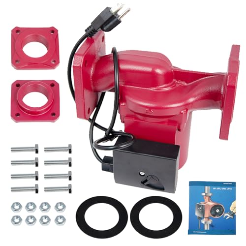 1/2 HP 115V Stainless Steel Circulator Pump Replacement for Grundfos UPS26-150SF, 95906632-3-Speed Flange Water Recirculating Pump for Boiler, Hydronic Heating, Solar & Coil Systems
