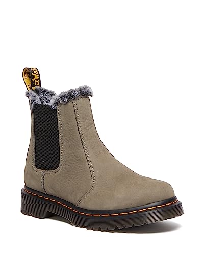 Dr. Martens Women's 2976 Leonore Chelsea Boot, Nickel Grey Milled Nubuck Wp, 11