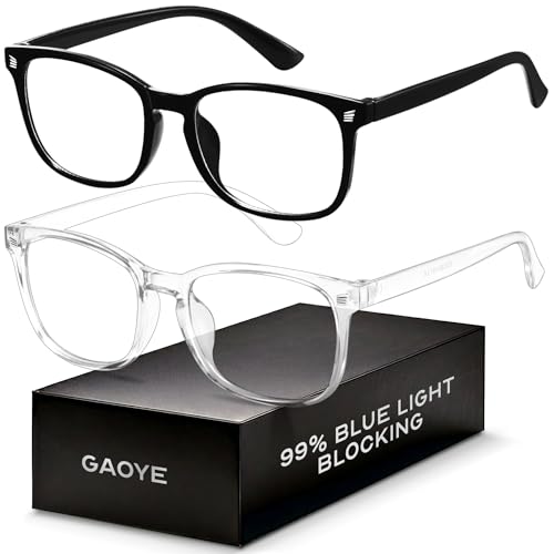 Blue Light Blocking Glasses - Fashion Square Eyeglasses, Anti UV Ray Computer Gaming Glasses Blue Blockers for Women/Men