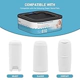 Jumbo Square Refills Disposal Bags Refill Compatible with Diaper Genie Compact, Select and Classic Pails, Hold Up to 810 Newborn-Sized Diapers Per Refill, 6 Packs