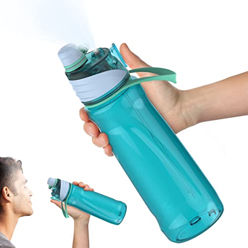 FEIJIAN Mist Water Bottle,32oz Sports Water Bottle with 2-IN-1 Mist & Sip Function, BPA-Free Plastic Water Bottles, Misting Water Bottle, Leakproof & Lightweight, Ideal for Fitness and Outdoor, Blue