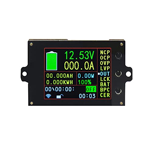 DC Voltage and Current Meter with LCD Screen Sensor, Digital DC Multimeter 500A 500V Voltmeter Ammeter Current Amp Power Watt Capacity Time Meter Battery Tester