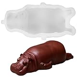 Hippo Mold 3D Animal Silicone Mould Shape 5.9''x2.3'', DIY Handmade Cake Chocolate Mousse Pudding Ice Cream Soap Resin Clay Candle Fondant Candy Decorating Gypsum Polymer Baking Bakeware Pan Tray