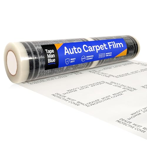 Auto Carpet Film, 24” Roll with 21” Perforation, 4 Mils Thick, Dealer Must Remove Protective Cover, Plastic Floor Mats for Car Carpet Protection, Made in USA (24" x 200' Roll)