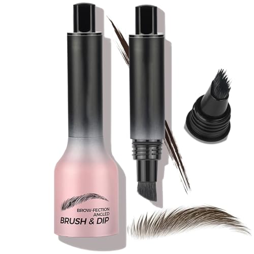 Brow-Fection Angled Brush & Dip Liquid Eyebrow Gel, Brow Lamination & Powder Pen, Eyebrow Hair Stroke Brush, Wild Eyebrow Pencil Waterproof Long Lasting Quick Drying (#05 Espresso)