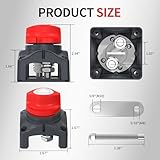 Joinfworld Battery Disconnect Switch 12V 48V Waterproof Marine Top Post Battery Disconnect Switch 12 Volt Battery Cut Off Switch Master for Car RV Boat ATV UTV Vehicles