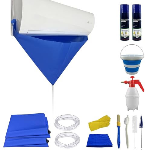 ZENGSHI LIFE MUSEUM Mini Split Cleaning Kit for Air Conditioner,2 Bottles of air Conditioner Cleaner,2 Air Conditione Waterproof Bag, 4 Wall Mounted Air Conditioner Cleaning Tools,1 Spray Bottle etc.