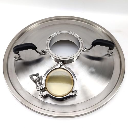 16″ PORTED BREW KETTLE DISTILLATION LID Pro 4″ Triclamp Center with 3″ Sight Glass for 65L BrewZilla DigiBoil Anvil Foundry and Others KL25829